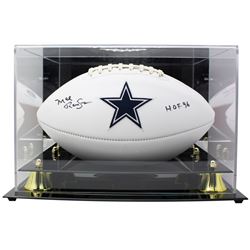 Mel Renfro Signed Dallas Cowboys Logo Football Inscribed "HOF 96" with Display Case (JSA COA)