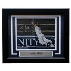 Aaron Hicks Signed New York Yankees 11x14 Custom Framed Photo Display (MLB Hologram  Fanatics Hologr