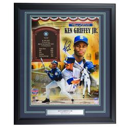 Ken Griffey Jr. Signed Seattle Mariners 22x27 Custom Framed Photo Display Inscribed "HOF 16" (TriSta