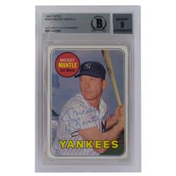 Mickey Mantle Signed 1969 Topps #500A (BGS Encapsulated)