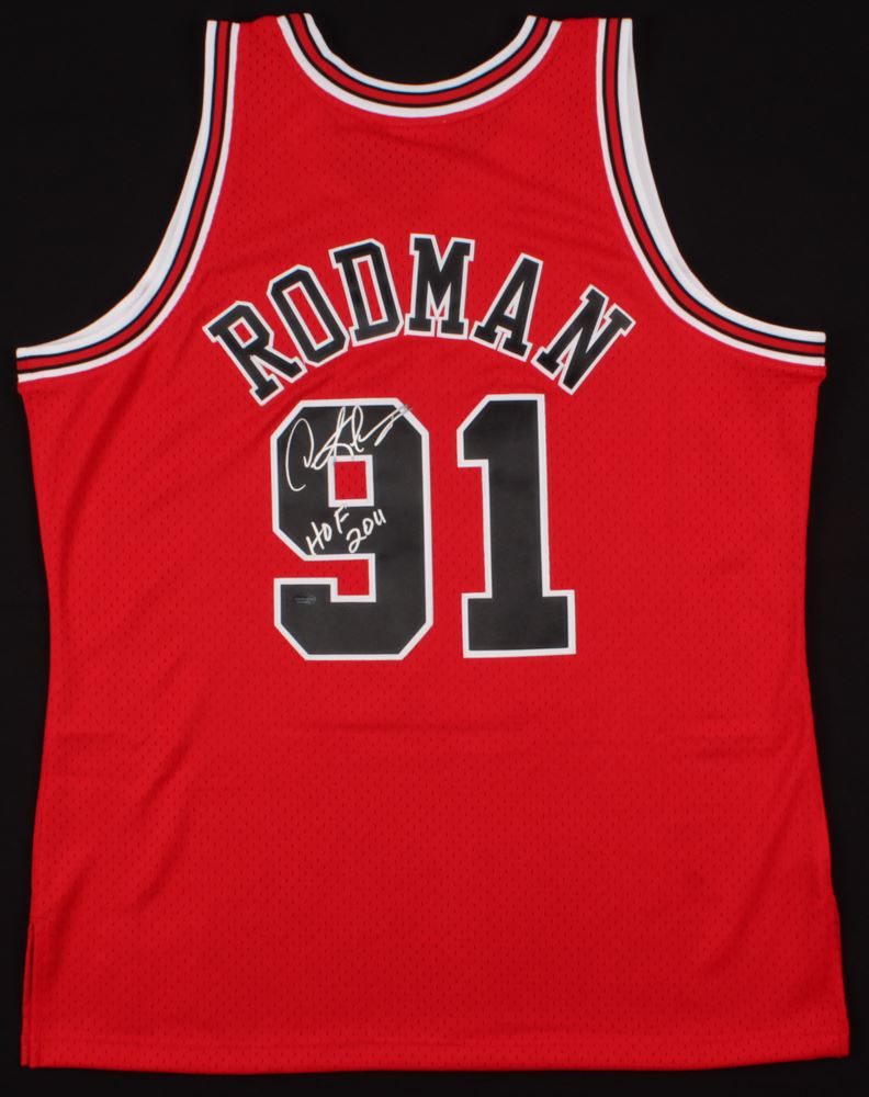 rodman signed jersey