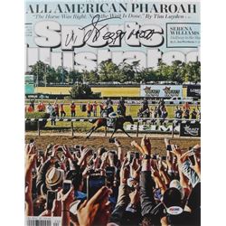 Victor Espinoza Signed 11x14 Photo with American Pharoah (PSA Hologram)