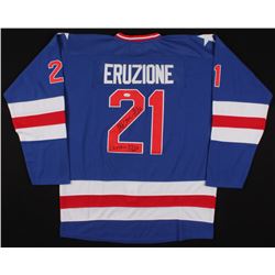 Mike Eruzione Signed Team USA Captain's Jersey Inscribed "80 Gold"  "Captain" (JSA COA)