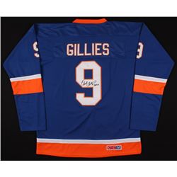 Clark Gillies Signed New York Islanders Jersey Inscribed "HOF 02" (JSA COA)