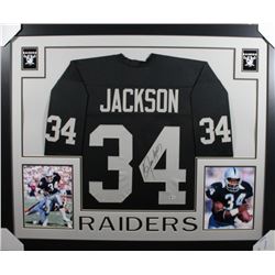 Bo Jackson Signed 35x43 Custom Framed Jersey Display (Beckett COA)