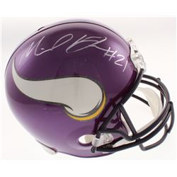 Mike Hughes Signed Minnesota Vikings Full-Size Helmet (JSA COA)