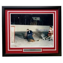 Gordie Howe Signed Detroit Red Wings 22x27 Custom Framed Photo Display (JSA COA)