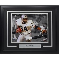 Bo Jackson Signed Oakland Raiders 18x22 Custom Framed Photo Display (Fanatics Hologram)