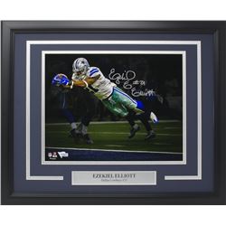 Ezekiel Elliott Signed Dallas Cowboys 16x20 Custom Framed Photo Display (Fanatics Hologram)