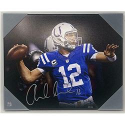 Andrew Luck Signed Indianapolis Colts 16x20 LE Photo on Canvas (Panini COA)