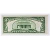 Image 2 : 1934 $5.00 CLEVELAND FEDERAL RESERVE NOTE