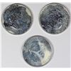 Image 1 : THREE 2009 CANADA MAPLE LEAF SILVER ROUNDS