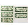 Image 2 : 5 PCS. 1928-A $1.00 SILVER CERTIFICATES FUNNYBACKS