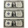 Image 1 : 3 PCS. 1928-A $1.00 SILVER CERTIFCATES FUNNYBACKS