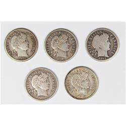 FIVE BARBER DIMES