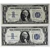 Image 1 : 2 PCS. 1934 $1.00 SILVER CERTIFICATES