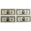 Image 1 : 4 PCS. 1953 $5.00 UNITED STATES NOTES