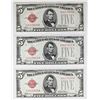 Image 1 : THREE 1928-C $5.00 U.S. NOTES