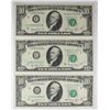 Image 1 : THREE PCS. GEM UNC $10.00 FEDERAL RESERVE NOTES: