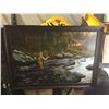 Image 1 : Fly Fisherman Canvas Art (with broken frame-removable) 72in x 40.5 inch