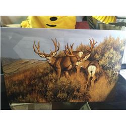 Three Bucks Canvas Art (3 ft x 2 ft)