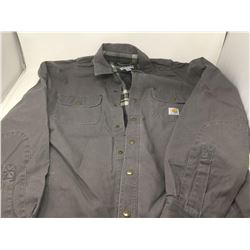 Mens CarharttDenim Flannel Lined Coat-Grey, Large