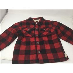 Kids Buffalo Plaid Flannel Coat- (second button missing snap) 4T