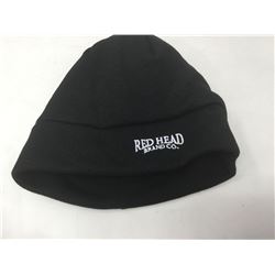 Red Head Black Toque- Fleece Lined (Large)