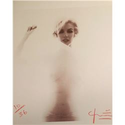 BERT STERN (1929-2013) Marilyn Nude behind the sheet.