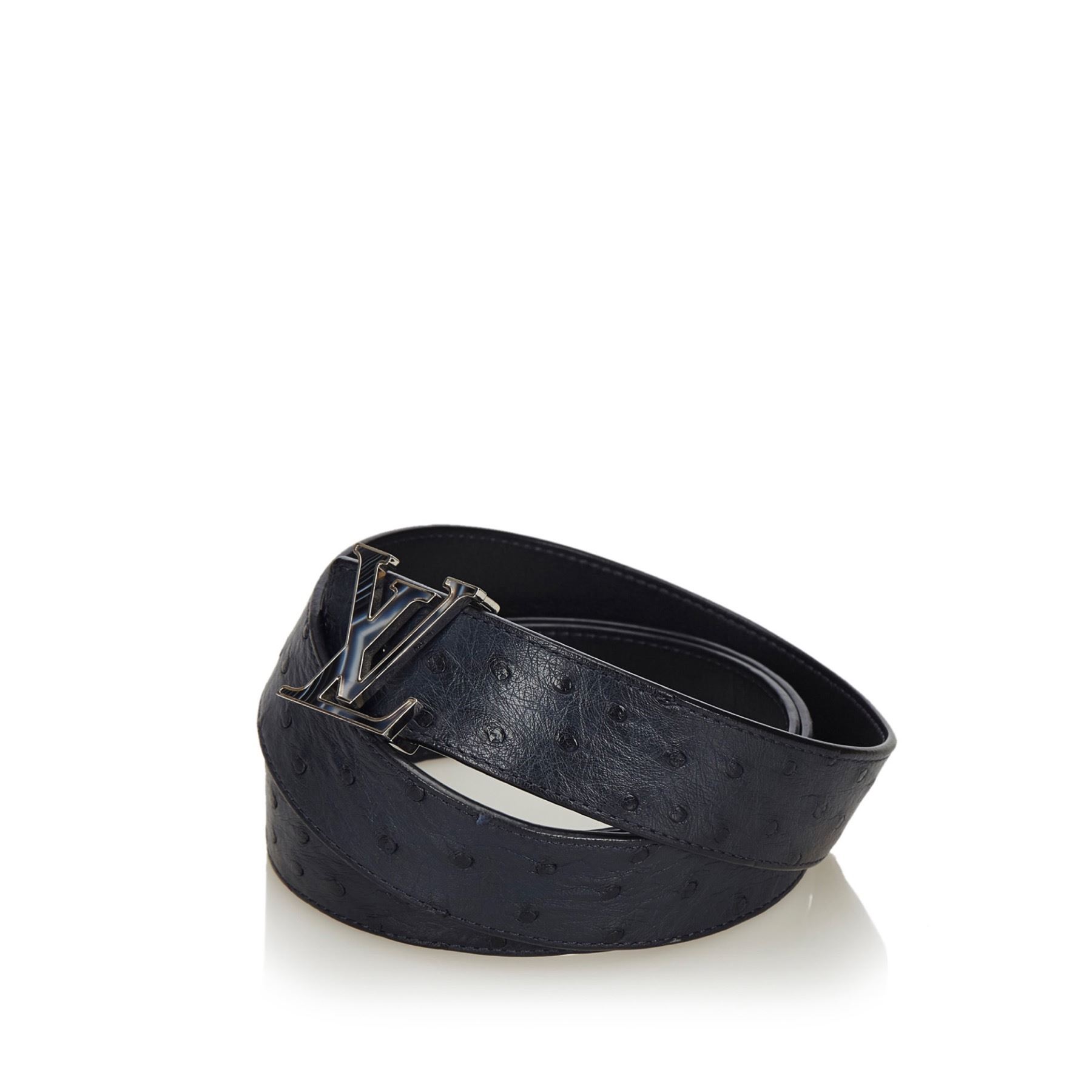 Louis Vuitton Ostrich Leather Initiales Belt