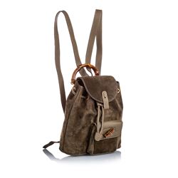 Gucci Bamboo Suede Drawstring Backpack