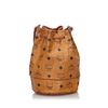 Image 2 : MCM Visetos Leather Drawstring Bucket Bag