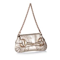 Gucci Metallic Horsebit Leather Chain Clutch