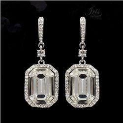 Art Deco-style Czech Crystal Drop Dangle Earrings