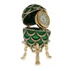 Image 2 : Faberge Inspired 2.7" Royal Inspired Pinecone Russian Egg with Clock