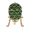 Image 3 : Faberge Inspired 2.7" Royal Inspired Pinecone Russian Egg with Clock