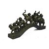 Image 2 : Lucky Bronze Sculpture of 5 Elephants Crossing a Bridge 7" x 14"