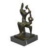 Image 8 : MOTHER & CHILD (1954) by Henry Moore Abstract Bronze Bench Sculpture 12" x 7