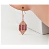 Image 2 : Art Deco Ruby Diamond Rose Gold Earrings
