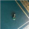 Image 2 : Emerald Cabochon & Gold Over Sterling Pendant