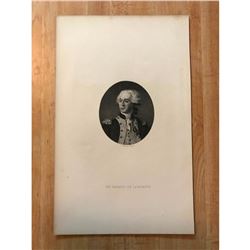 19thc Steel Engraving, The Marquis De La Fayette