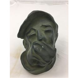 Signed Alabaster Bust Sculpture, Depression Era Man