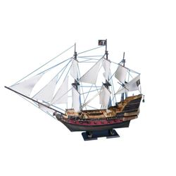 Blackbeard's Queen Anne's Revenge Model Pirate Ship 36  - White Sails