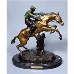 Jumping Horse With Jockey By Bofill