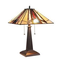 Mission 2 Light Blackish Bronze Table Lamp 16" Wide
