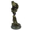 Image 10 : Nude Girl w/ Dress Blowing in Wind Bronze Sculpture 15" x 7"