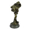 Image 12 : Nude Girl w/ Dress Blowing in Wind Bronze Sculpture 15" x 7"
