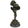 Image 1 : Nude Girl w/ Dress Blowing in Wind Bronze Sculpture 15" x 7"