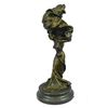 Image 3 : Nude Girl w/ Dress Blowing in Wind Bronze Sculpture 15" x 7"