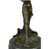Image 7 : Nude Girl w/ Dress Blowing in Wind Bronze Sculpture 15" x 7"